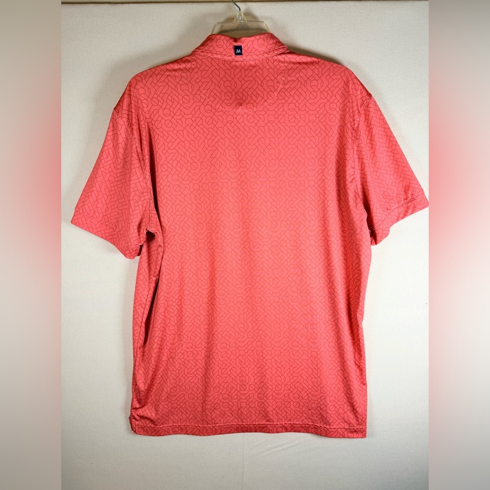 Mizzen+Main Mens Large Trim Golf Polo Shirt Coral Pink Performance - Picture 5 of 9